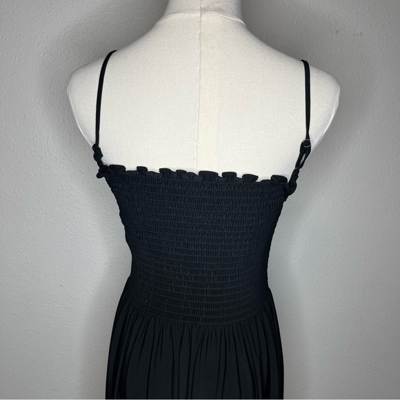 Hill House The Jersey Isabel Nap Dress Black Square Neck Smocked Maxi - Picture 5 of 7